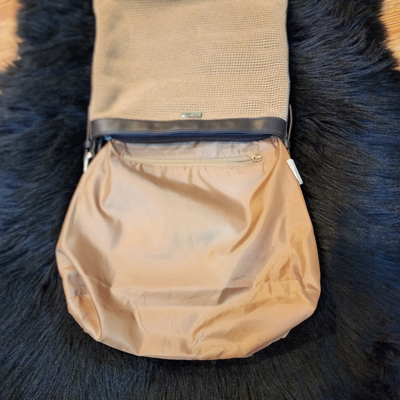 The Sak Elliott Lucca Shoulder Bag Brown Crochet Women's Purse Leather Trimmed - Picture 14 of 14